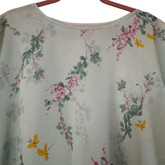 Ted Baker London Benlita Sorbet Tee Pale Green Floral Womens Size XL - Picture 3 of 5